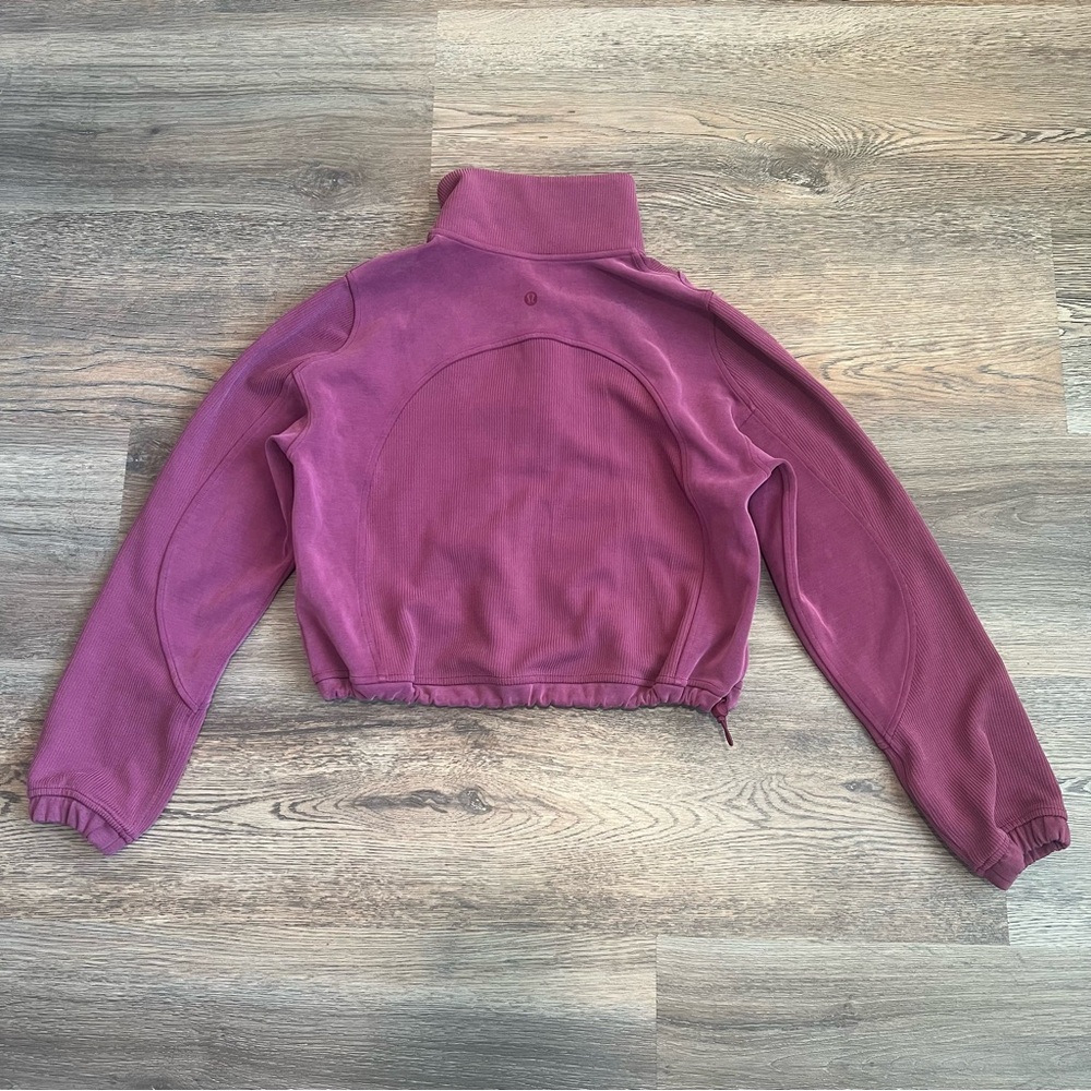 Lululemon Brushed Softstreme Ribbed Half Zip Deep Luxe Size 0 (XS) Buttery Soft - Picture 6 of 12